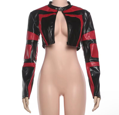 Biker Leather Crop Jacket