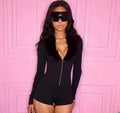 Fur Collar Romper